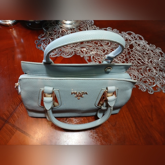 Prada Sky Blue Leather Satchel - Picture 3 of 6